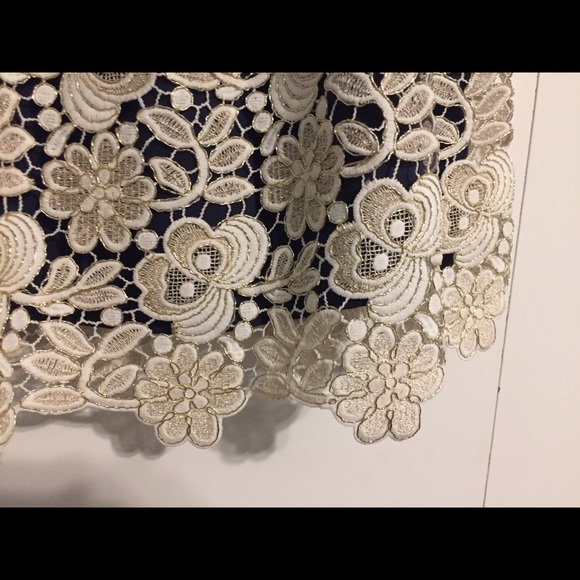 Club Monaco lace overlay navy dress - Picture 3 of 4